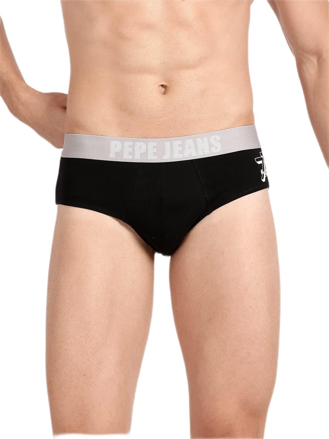 Pepe Jeans MenS Briefs Black-1 Large