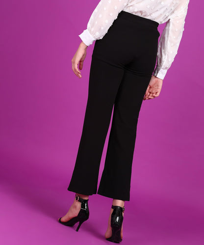 POPWINGS Self-Designed Solid Formal Trouser for Women | Office Wear Trouser for Women | Casual Stylish Trouser for Women | Strai