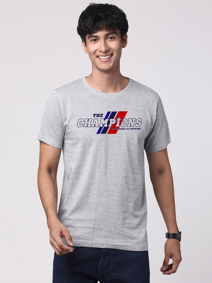 ADRO Men's Graphic Printed 100% Cotton T-Shirt - Regular Fit, Printed T-Shirts for Men (RN24-CMP-GR_Grey)
