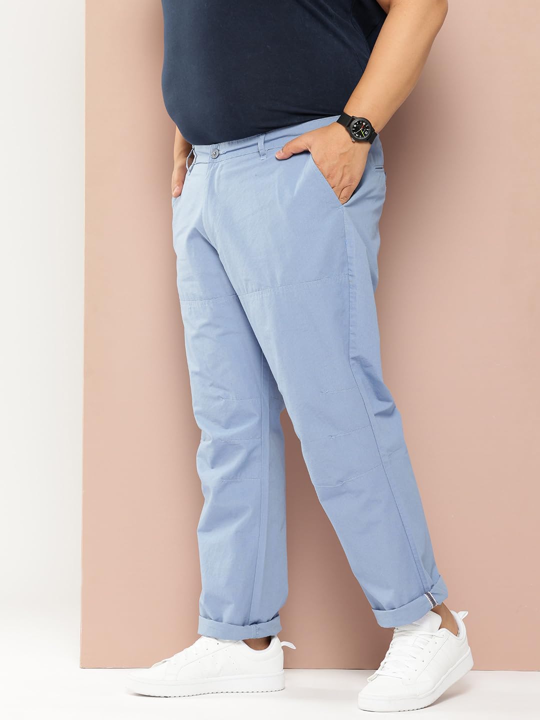 Thomas Scott Mens | Plus Size | Regular Fit | 100% Cotton | Breathable Fabric | Solid Color | Trouser | Chino | Casual Pants fo