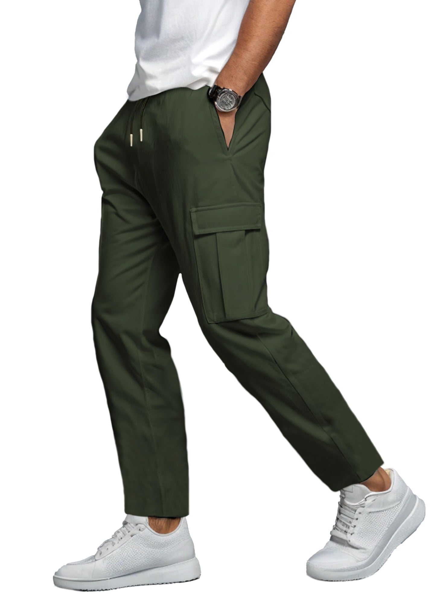 Peppyzone Mens Stylish Casual Trousers for Men | 4 Pocket Trouser Pants for Men | Regular Fit Cargo Pants | Mens Trouser for Da