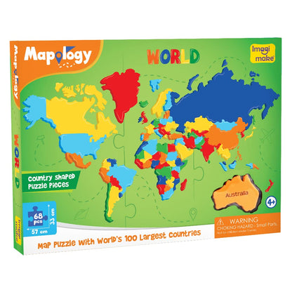 Imagimake Mapology World Map Puzzle | Educational Toys for Kids 5-7 | Puzzles for Kids Ages 4-8 | Map of The World | 6 Year Old 
