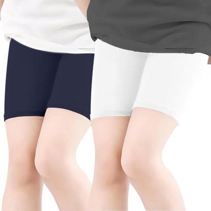 Kyda Kids  Girls Anti Bacterial Under Skirt Shorts - Under Dress Uniform Shorts & Stretchable Shorties Tights For Girls (Pack Of