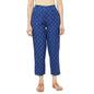Fabindia Women Ikat Tapered Casual Pant Cotton_M Blue
