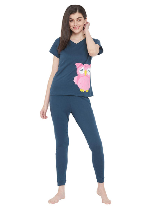 Clovia Cotton Night Suits for Women, Geometric Night Dresses, Pyjama Set, Women Night Suit Set, Night Wear for Women, Lounge Wea