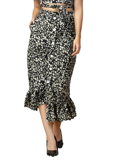 OOMPH! Long Skirts for Women Black - msk197