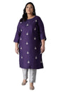 W for Woman Women Viscose Straight Kurta with Buti Embroidery