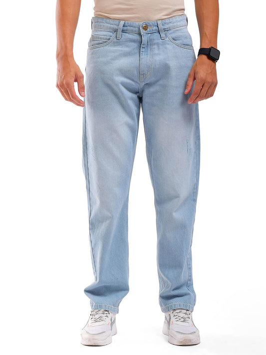 The Indian Garage Co Men Vintage Straight Fit Solid Mid-Rise Jeans Blue