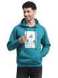 Turtle Men Celestial Blue Knitted Printed Hooded Sweatshirt