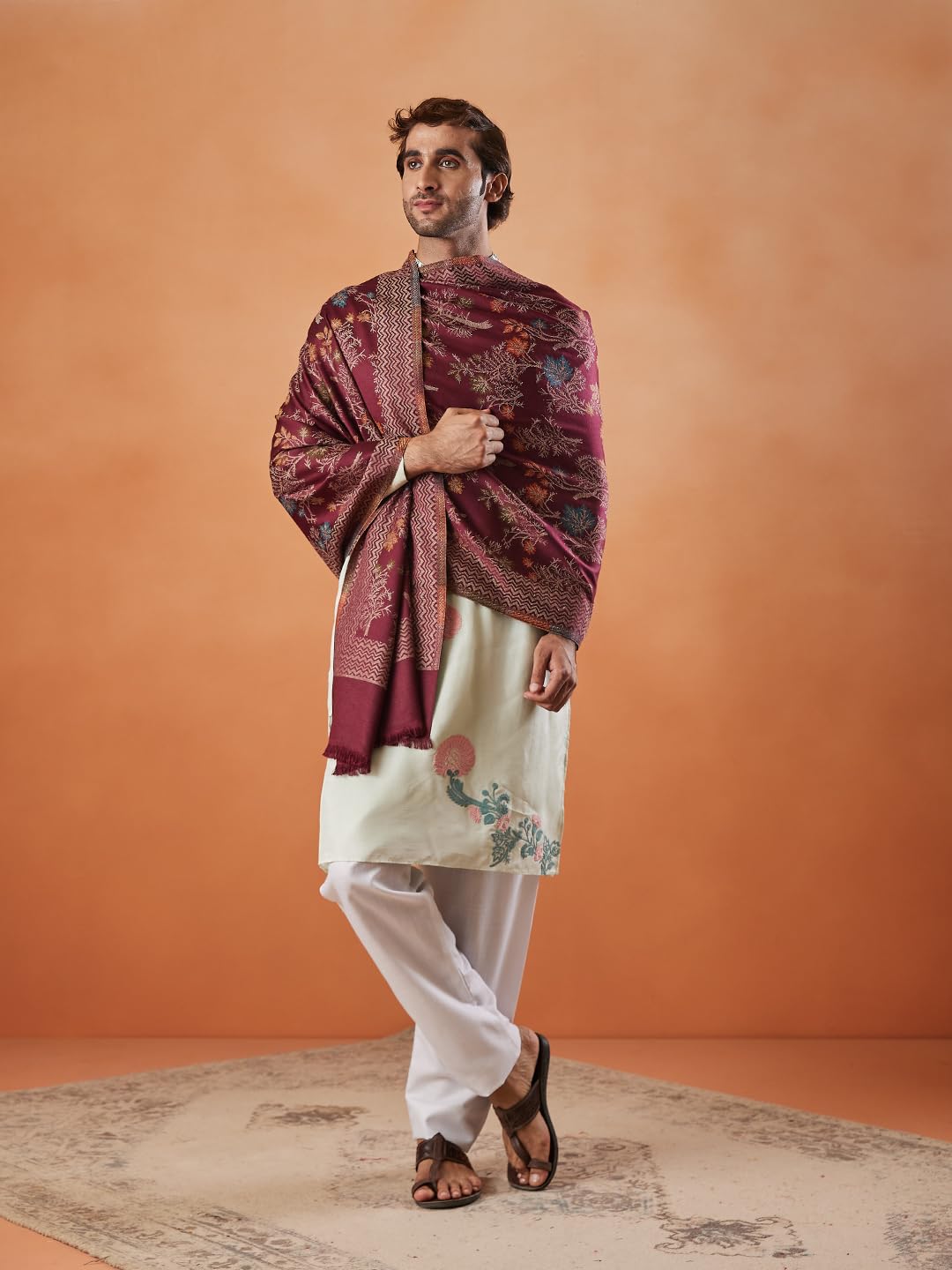 Pashmoda Men Shalimar Kaani Stole (Size 71x203 cm)