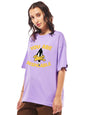 Bewakoof Official Looney Tunes Merchandise Womens Graphic Print Oversized Fit Half Sleeve Round Neck Cotton Jersey T-Shirt_6596