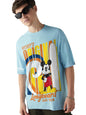 Bewakoof Air 1.0 Official Disney Merchandise Mickey Mens Graphic Print Oversized Fit Half Sleeve Round Neck Cotton Jersey T-Shi