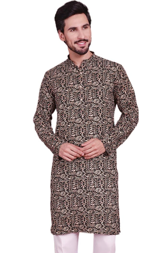 Jompers Mens Digital Print Kurta