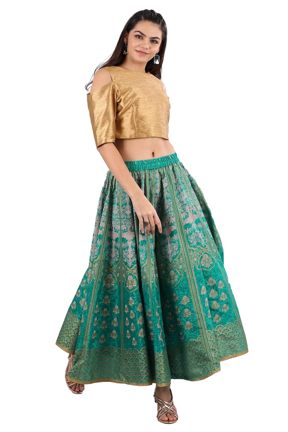 Aurelia Georgette a-line Skirt (18AUA60030-100169_Green_Large)