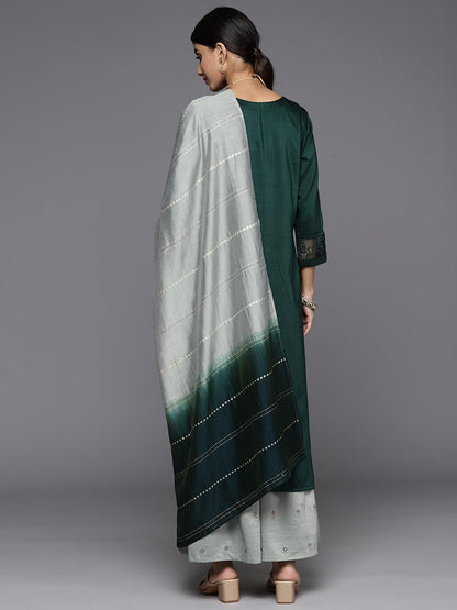 Varanga WomenS Chanderi Regular Kurta Set (Nv_Vskd31278_Green