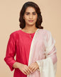 Fabindia Off White Cotton Silk Celebration Hand Embroidery Women Dupatta (1 Dupatta) - Free Size