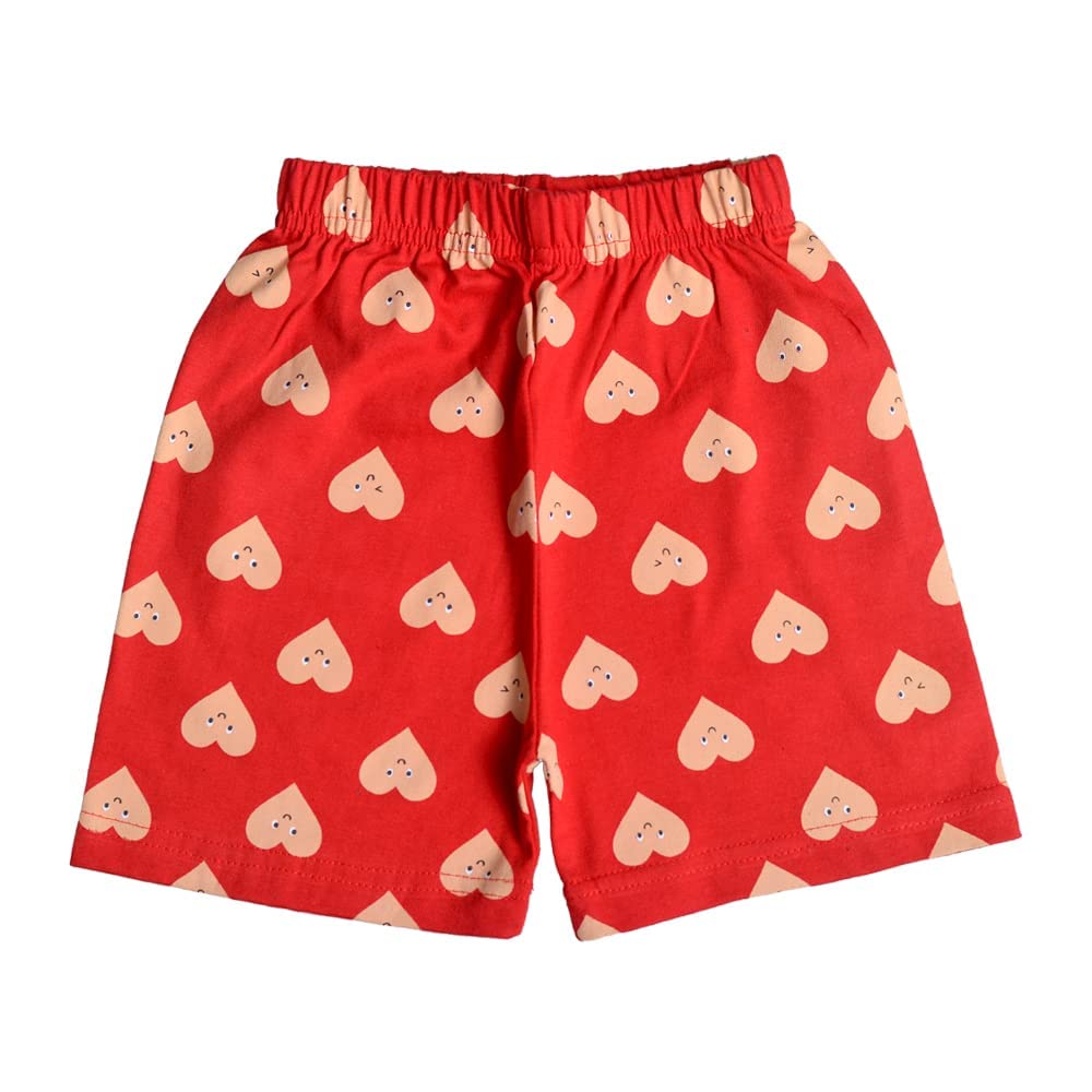 T2F Girls Cotton Printed Shorts(Pack of 5), Assorted, 11-12 Years