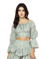 OOMPH! Full Sleeve Crop Top, Green, mt909