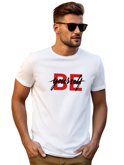 ADRO Men's Solid Regular Fit T-Shirt (RN24-BYO-WH_White