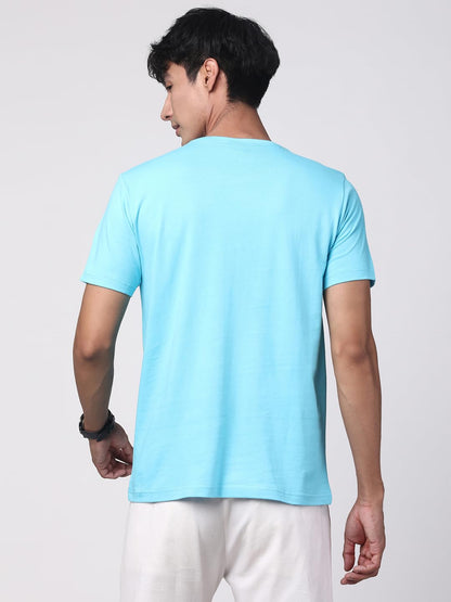 ADRO Men's Biker Design Printed 100% Cotton T-Shirt - Regular Fit, Printed T-Shirts for Men (RN24-KTM-MI_Mint)