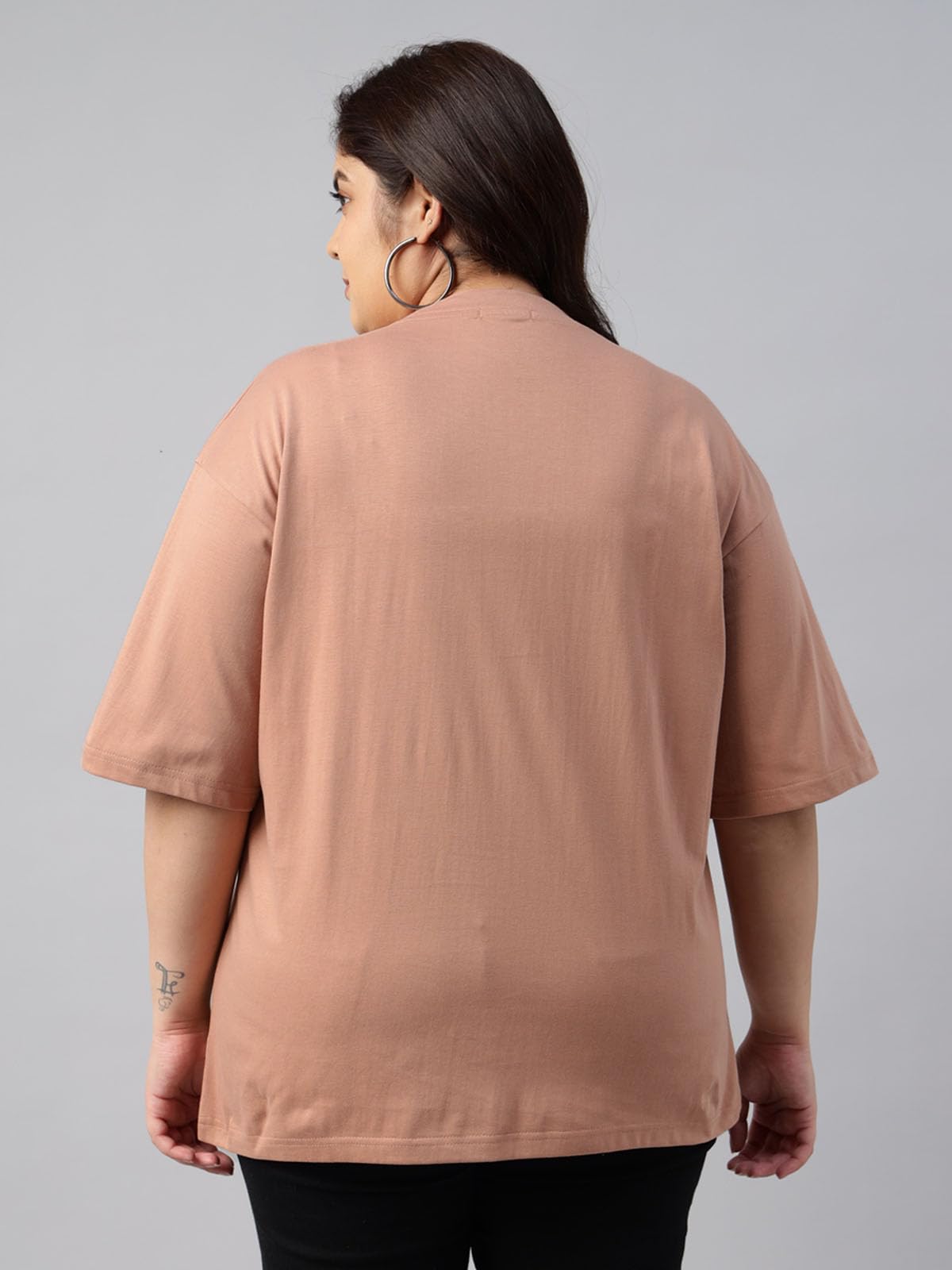 Juneberry 100% Pure Cotton Oversized Loose Baggy Fit Drop Shoulder Graphic Printed Plus Size T-Shirt Combo For Women (Pack Of 2)