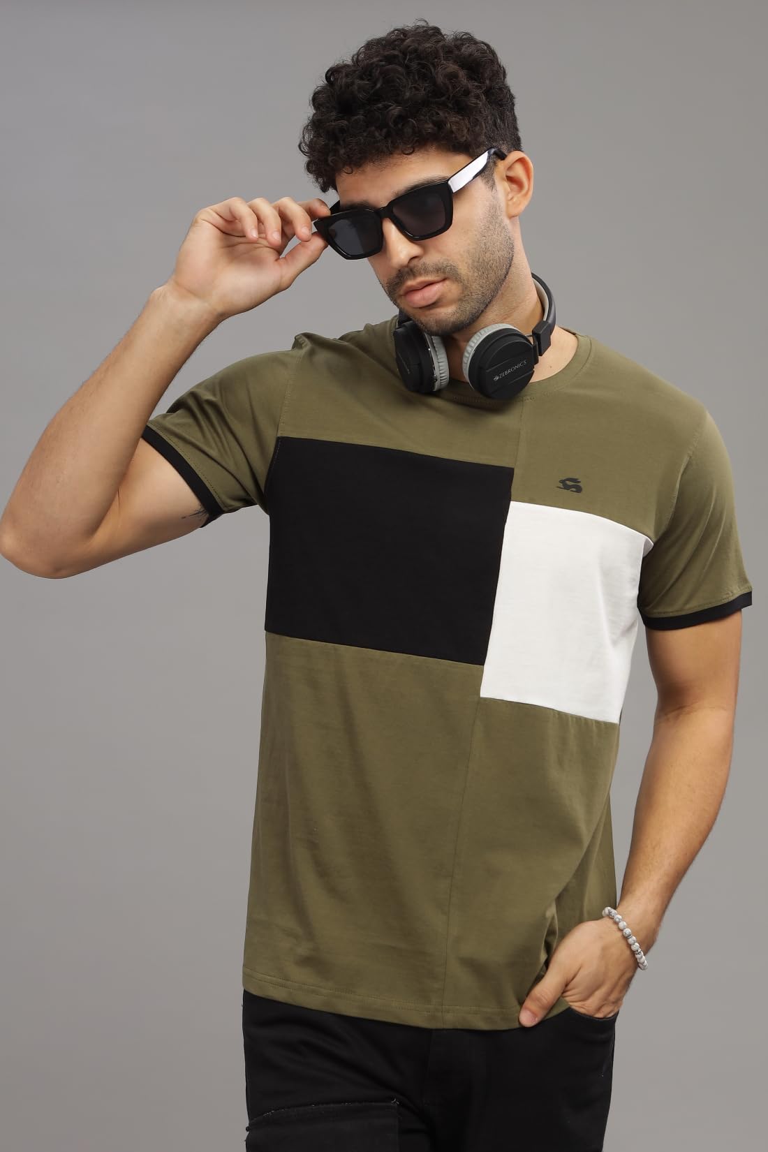 ADRO Tshirt for MenMulti Color T-Shirt for MenCotton T-ShirtMens TshirtRN8-24-OLBLWH