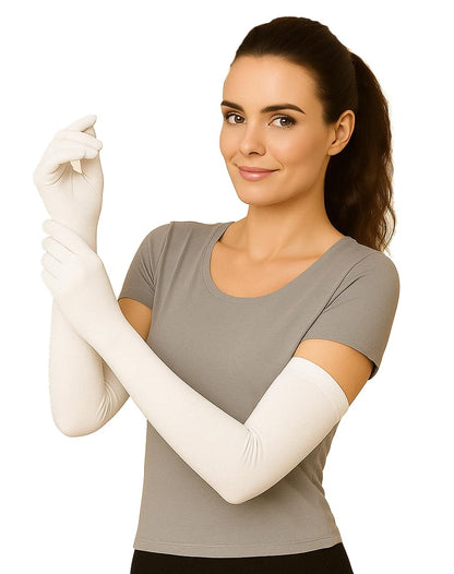 Weavers Villa Cotton Summer Glove for Men & Women | Anti-Slip UV Protection Arm Hand Gloves | Outdoor Sun, Dust, Pollution Shiel