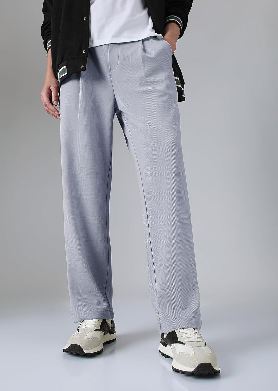Kotty MenS Relaxed Fit Casual Trouser | Elastic Waistband | Lightweight & Breathable Fabric | Stylish Straight-Leg Pants For Ev