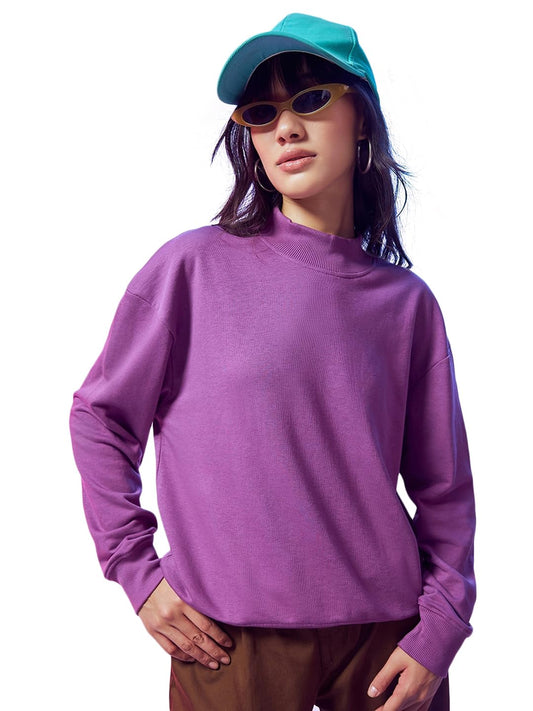 Bewakoof WomenS Graphic Print Oversized Fit Full Sleeve Round Neck Cotton Blend Sweatshirt_625484_Black_Xl