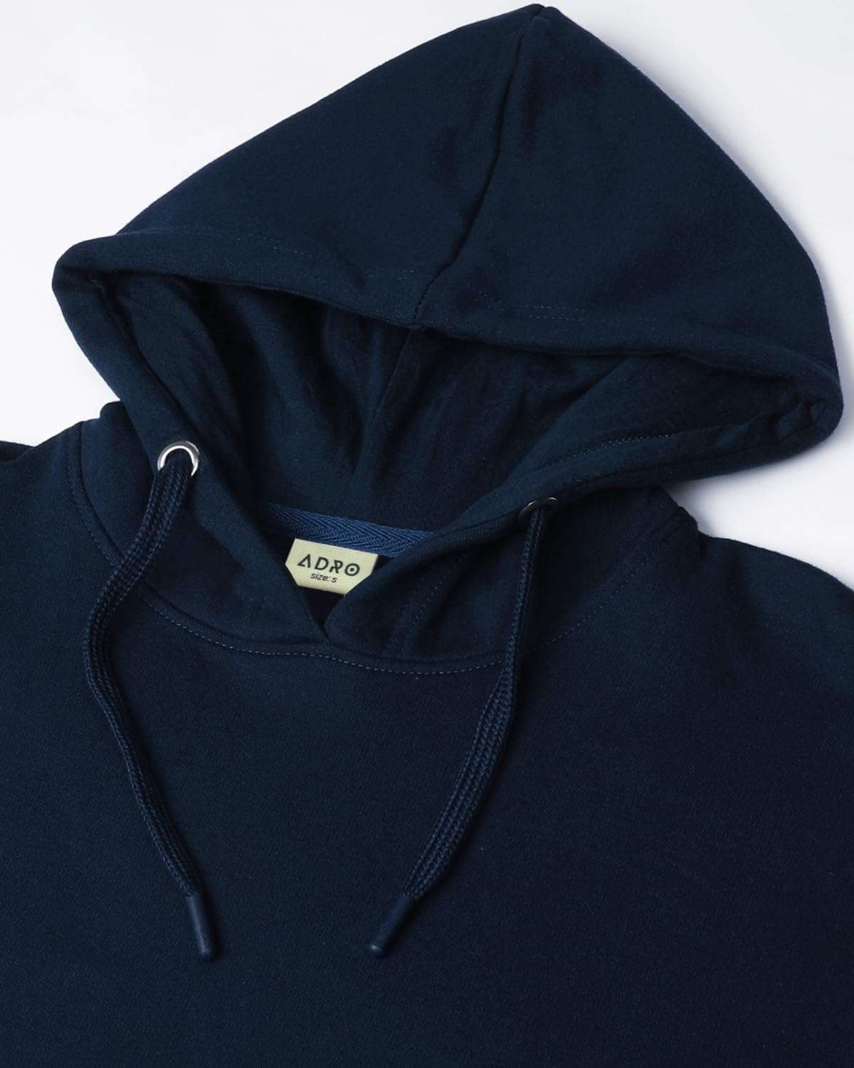 ADRO Men's Cotton Neck Hooded Sweatshirt (H-A-PLN-NB_Navy_2XL)