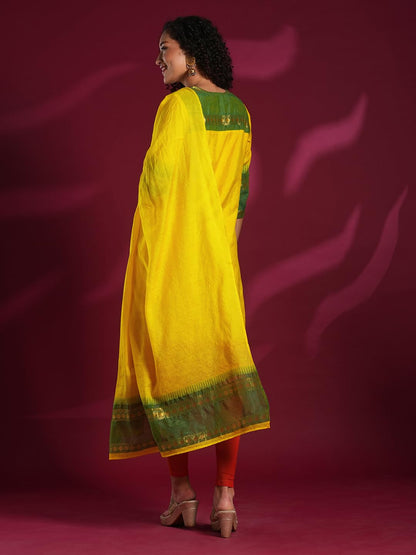 ANNI DESIGNER Women's Rayon Viscose Straight Printed Kurta with Dupatta