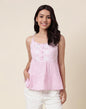 Fabindia Women's Embroidered Slim Fit Top (2108813LAVENDER_Lavender