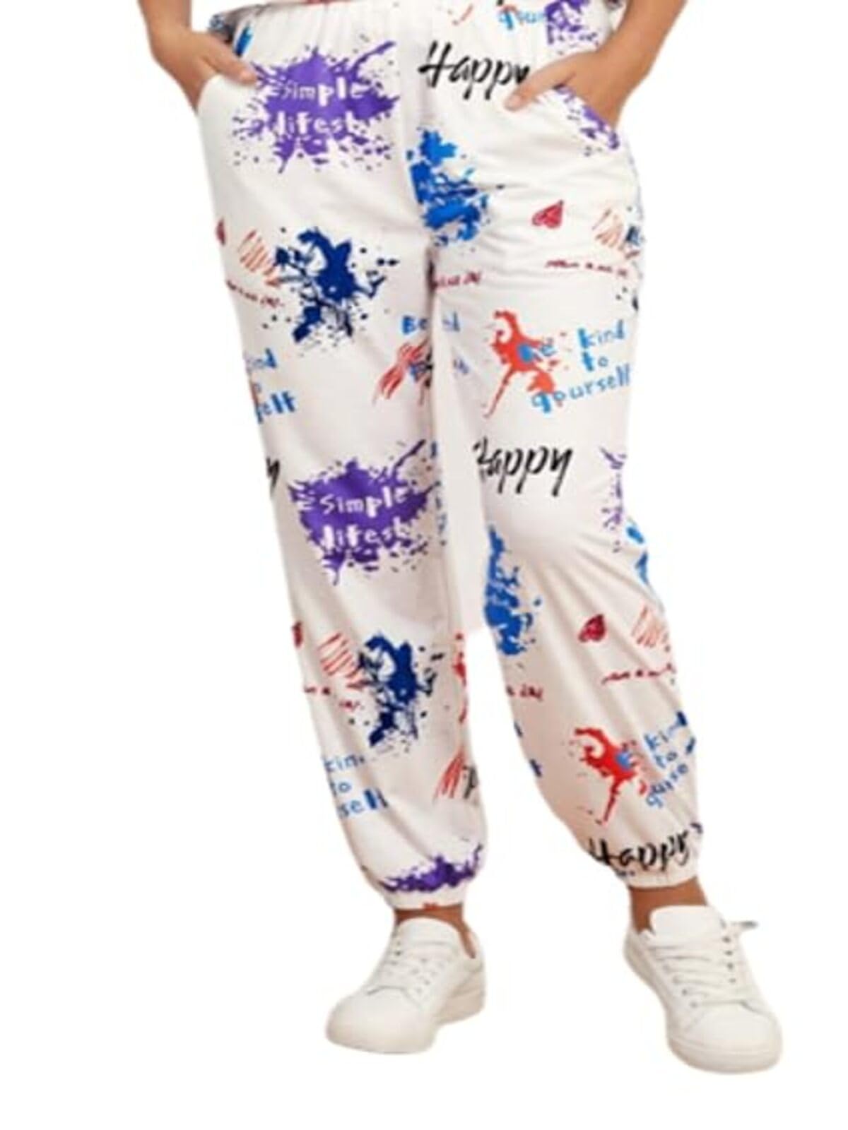 Greciilooks WomenS Tie-Dye Joggers Stretchable Pants | Slim Fit Casual Joggers For Women | Straight Relaxed Fit Trousers | Gym