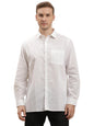 Turtle Men Cotton Linen Regular Fit Printed White Formal Shirt