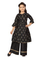 Aarika GirlS Cotton Kurti Palazzo Set (Jn_Pl-001_Black