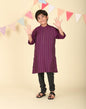 Fabindia Purple Viscose Silk Woven Long Kurta