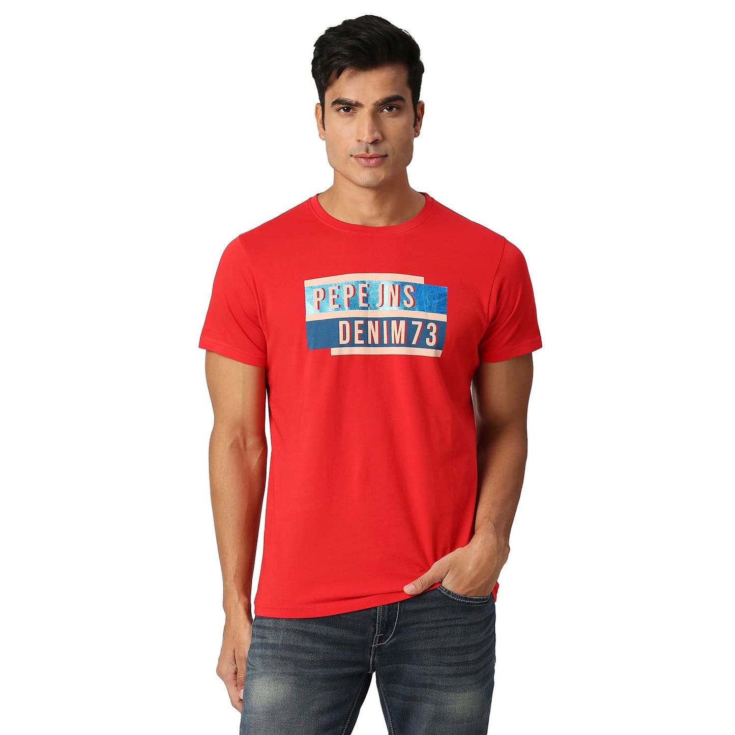 Pepe Jeans MenS Slim Fit T-Shirt (Pm509030255S_Classic Red