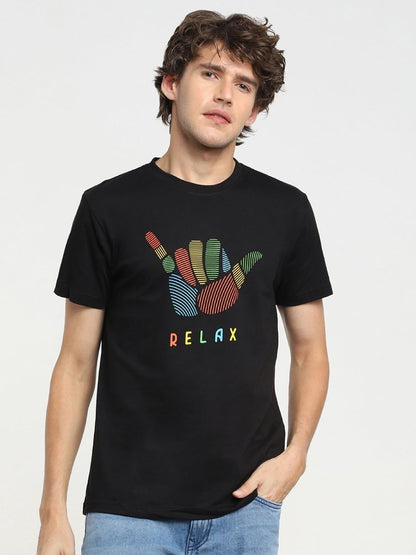 Bewakoof Mens Graphic Print Regular Fit Half Sleeve Round Neck Cotton T-Shirt