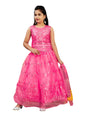 Aarika Girls Ethnic Wear Turquoise Colour Gajri Thread Embroidery Net Lehenga Choli Set (4-10 Years)