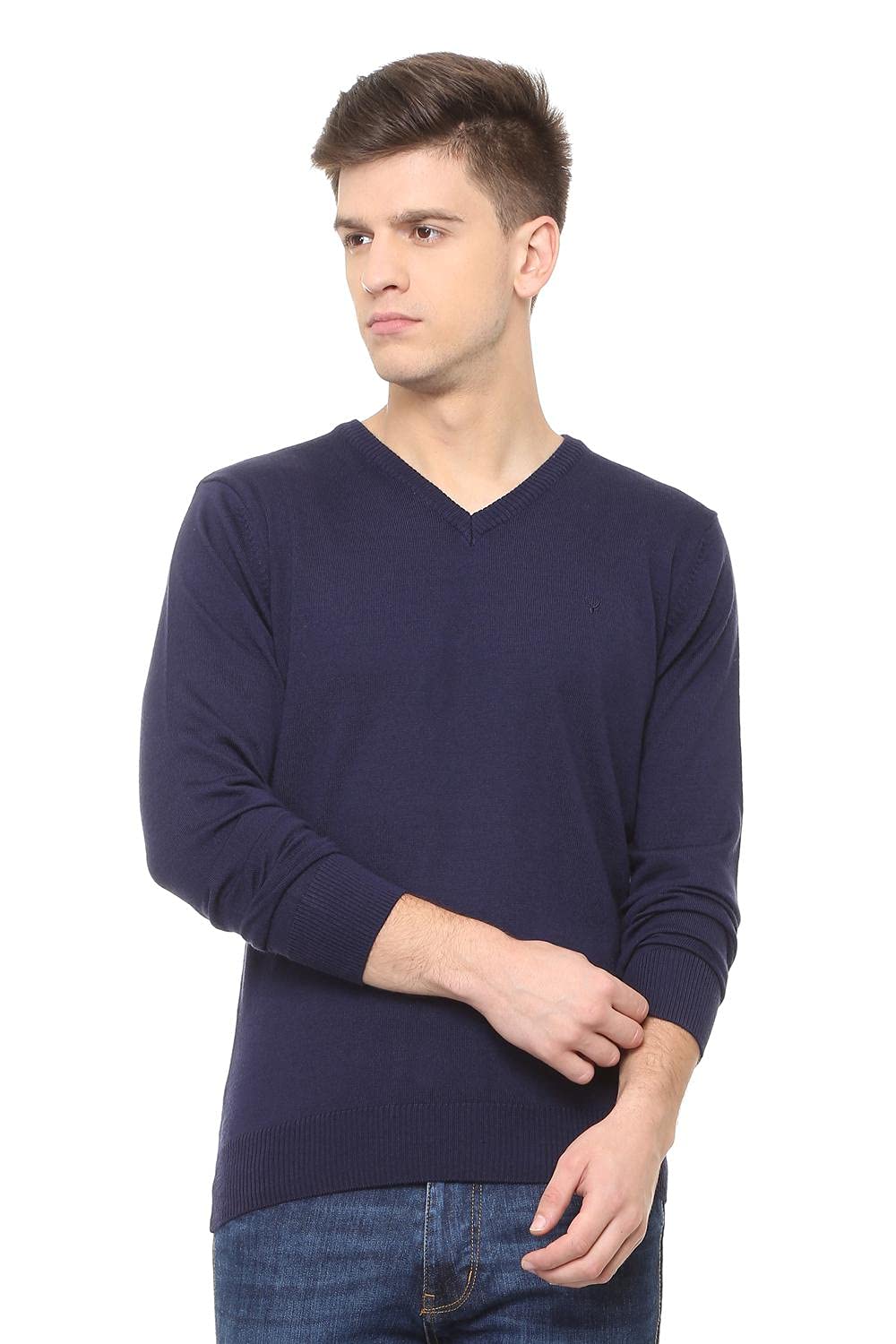 Allen Solly Men Solid Cotton Pullover