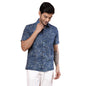 Fabindia MenS Printed Straight Fit Shirt (1038598Blue_Blue