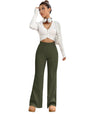 Tee Projekt Trousers for Women | Womens High-Waisted Pant | Women Trousers Pants Olive