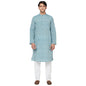 Fabindia MenS Cotton Striped Comfort Kurta_Dark Blue_L