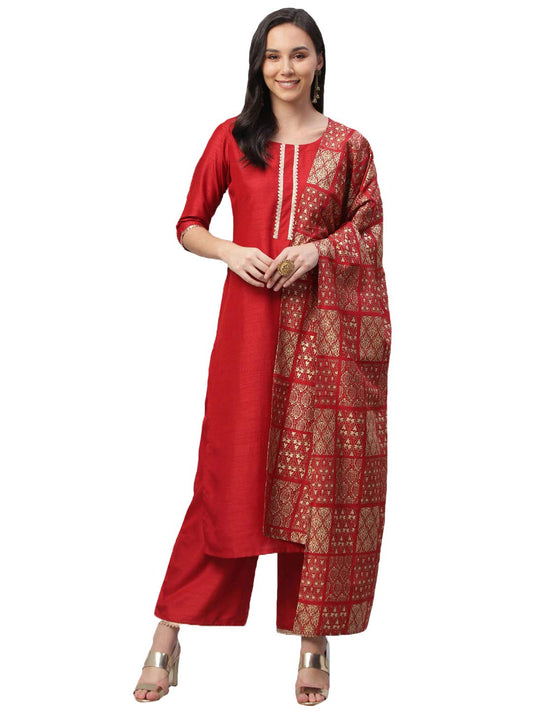 GoSriKi Women Cotton Kurta With Palazzo