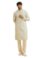 Manyavar MenS Cotton Blend Chikankari Sequined Kurta Pyjama Set (Green,M)
