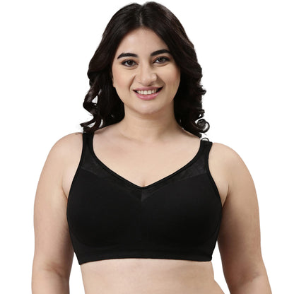 Enamor A112 Smooth Super Lift Classic Full Support Bra - Stretch Cotton, Non-Padded, Wirefree & Full Coverage