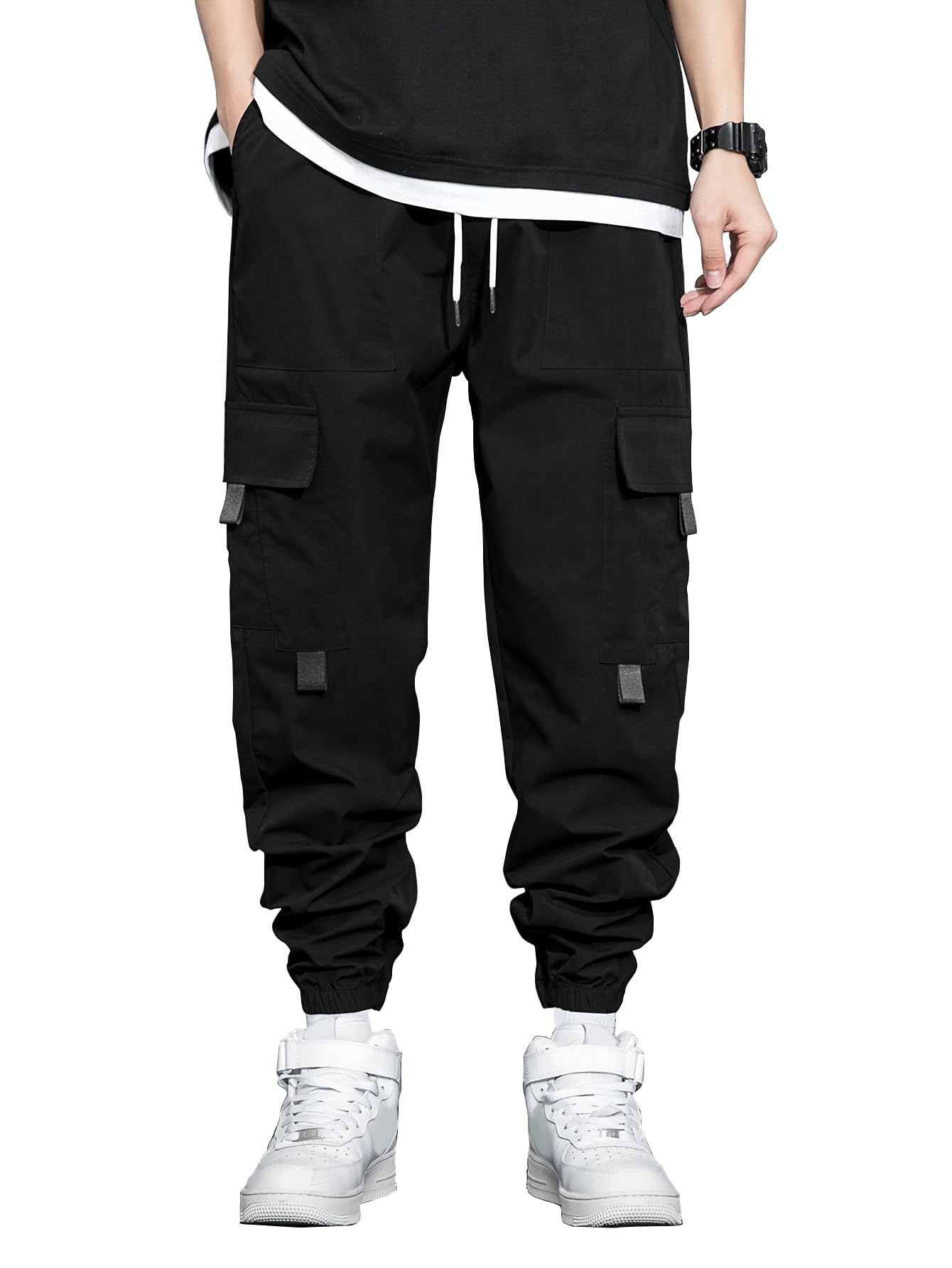 Shasmi Loose Pants Cotton || Cargos for Men ll 156_Black