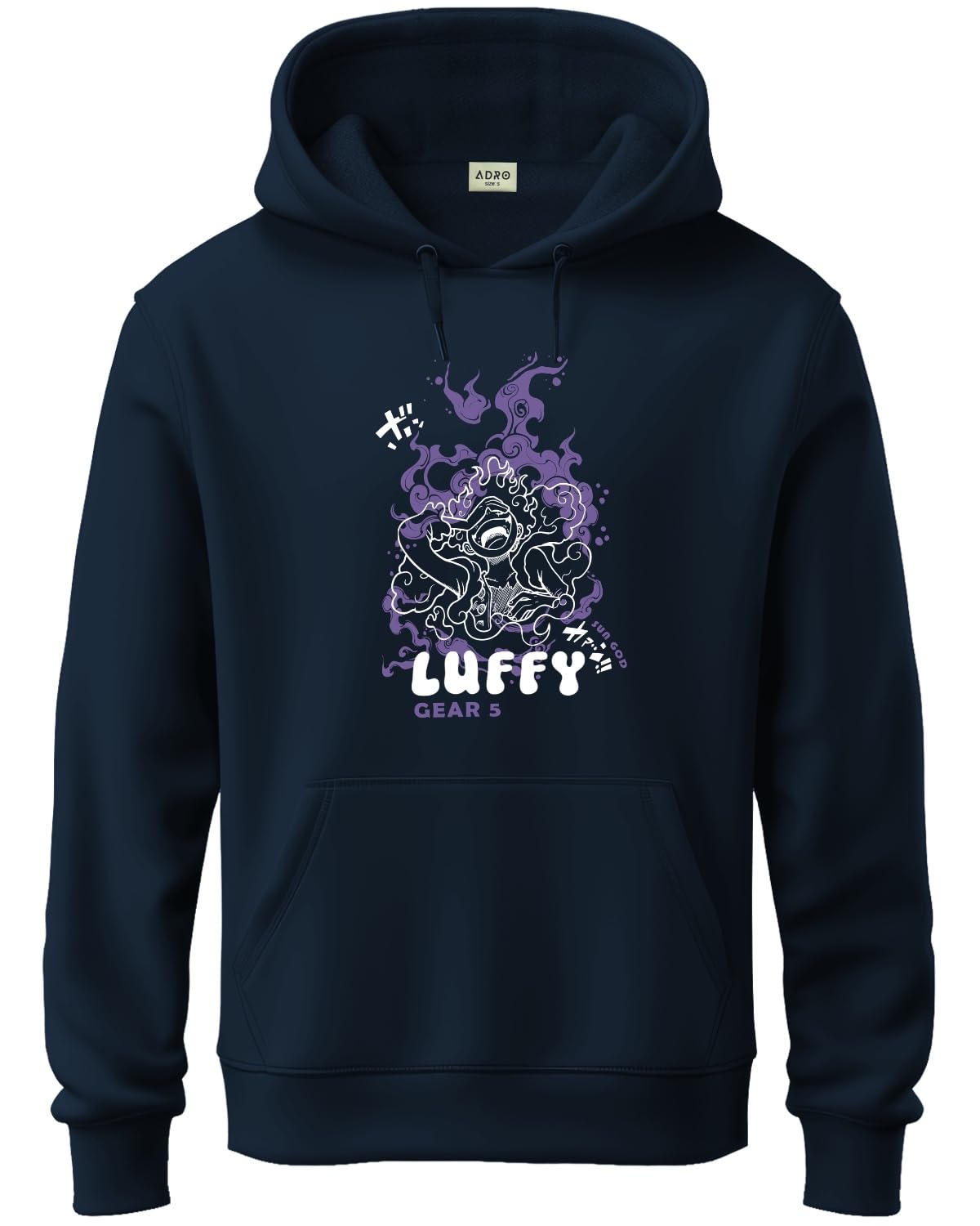 ADRO Hoodies for Men | Printed Hoodie for Men | Cotton Hoodie | Luffy Hoodie Gear 5 | Sweatshirt for Men | Anime Hoodie | H24-LU