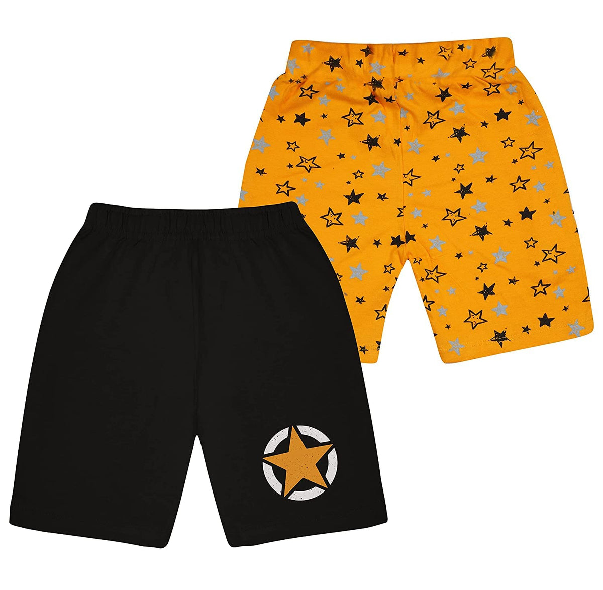 Kyda Kids 100% Cotton Printed Shorts For Boys And Girls - Multicolor Shorts Fo Unisex Kids (Pack Of 2)