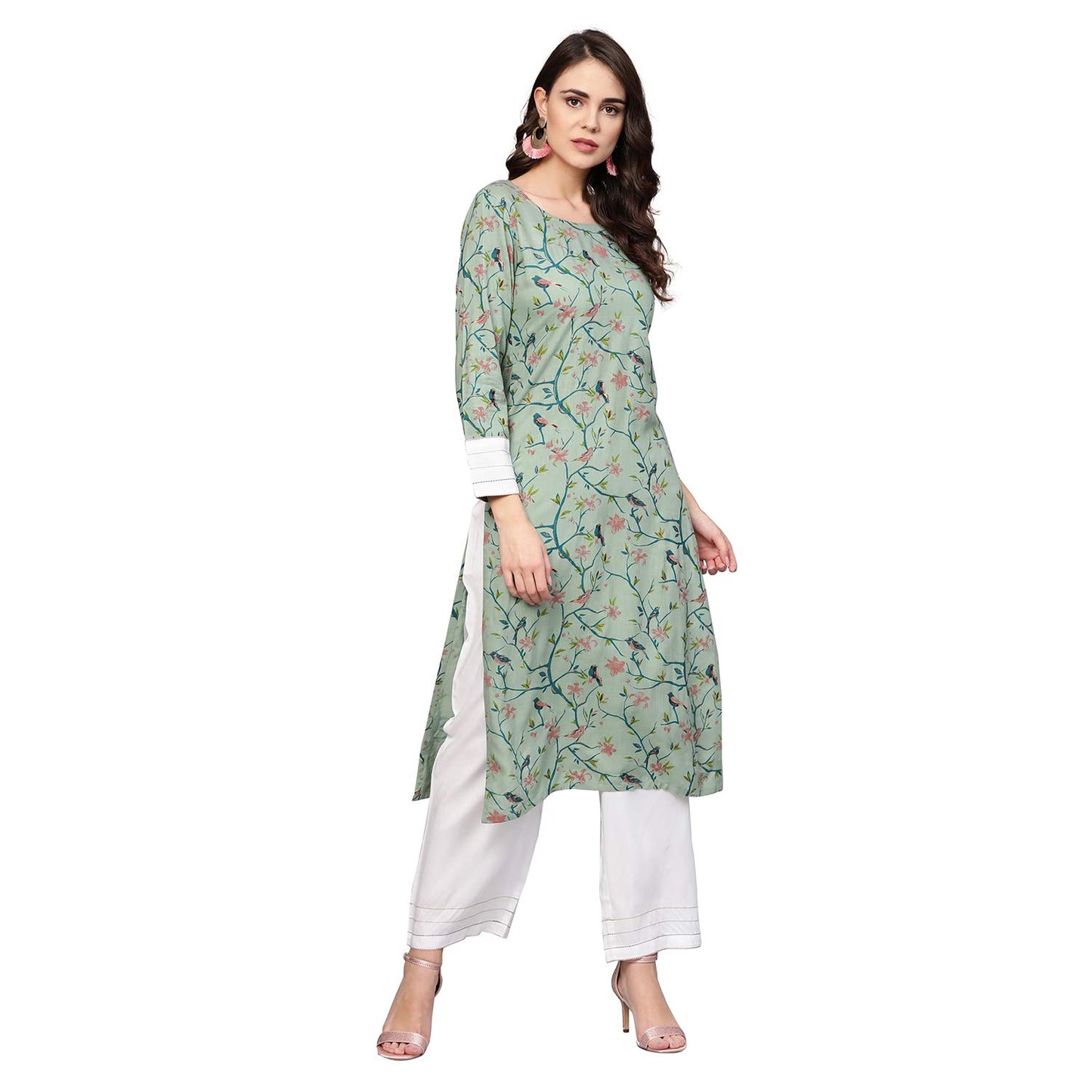 Idalia Multicolour Bird Print Kurta Set